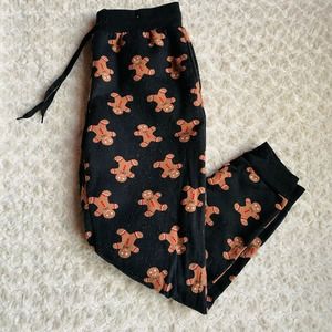 Better Together Gingerbread Men Jogger Fleece Lined Loungewear Pants Medium NEW